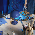 Panthella Ø160 Portable Bordslampa Opaque Indigo Blue V3 Panthella Ø160 Portable Bordslampa Opaque Indigo Blue V3