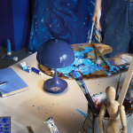 Panthella Ø160 Portable Bordslampa Opaque Indigo Blue V3 Panthella Ø160 Portable Bordslampa Opaque Indigo Blue V3