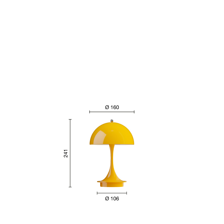 Panthella Ø160 Portable Bordslampa Opaque Yellow V3