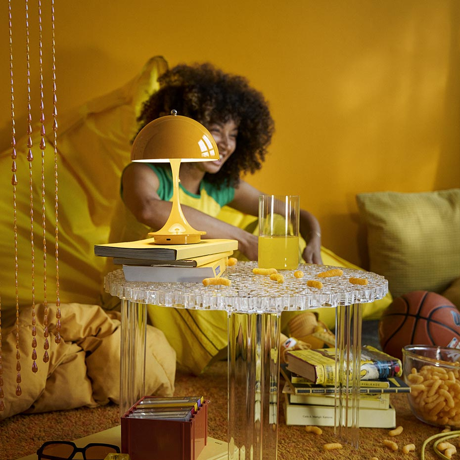 Panthella Ø160 Portable Bordslampa Opaque Yellow V3