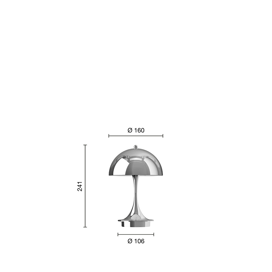 Panthella Ø160 Portable Bordslampa High Lustre Chrome Plated V3