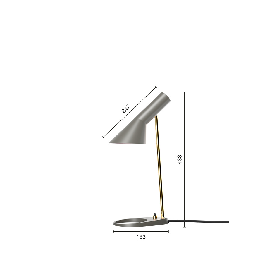 AJ Mini Bordslampa Brass/Warm Grey
