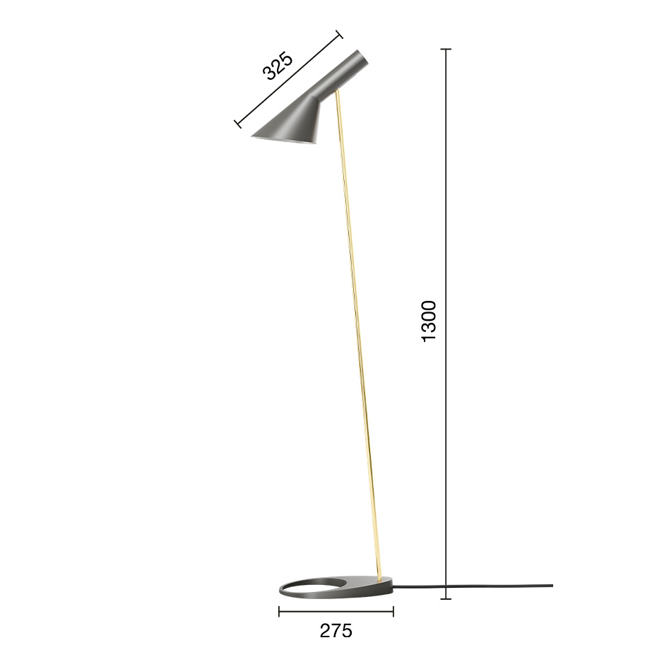 AJ Golvlampa Brass/Warm Grey