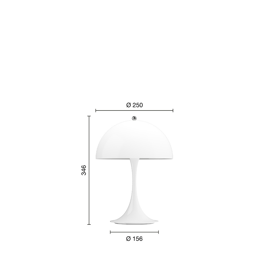 Panthella Ø250 Portable Bordslampa Opal White V3