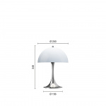 Panthella Ø250 Portable Bordslampa Chrome Opal Blue Grey V3 Panthella Ø250 Portable Bordslampa Chrome Opal Blue Grey V3