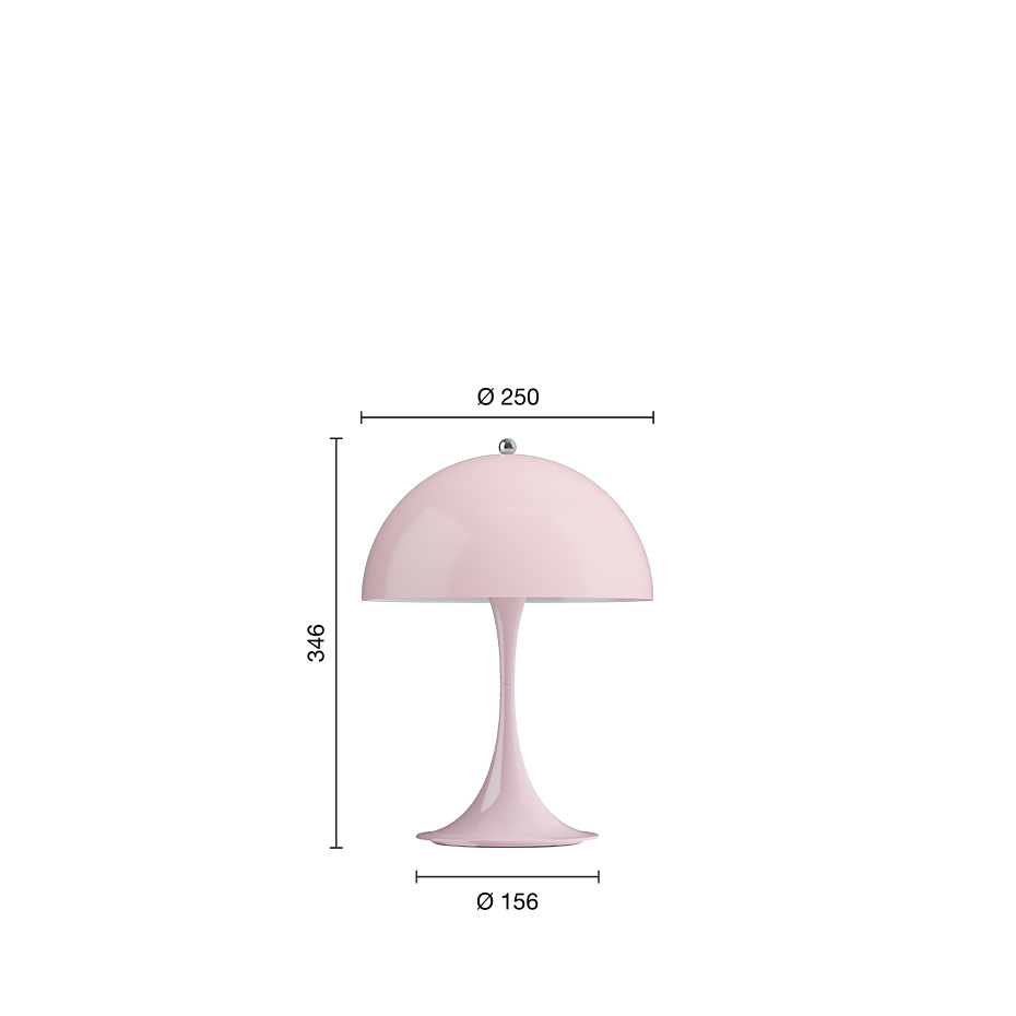 Panthella Ø250 Portable Bordslampa Opal Pale Rose V3