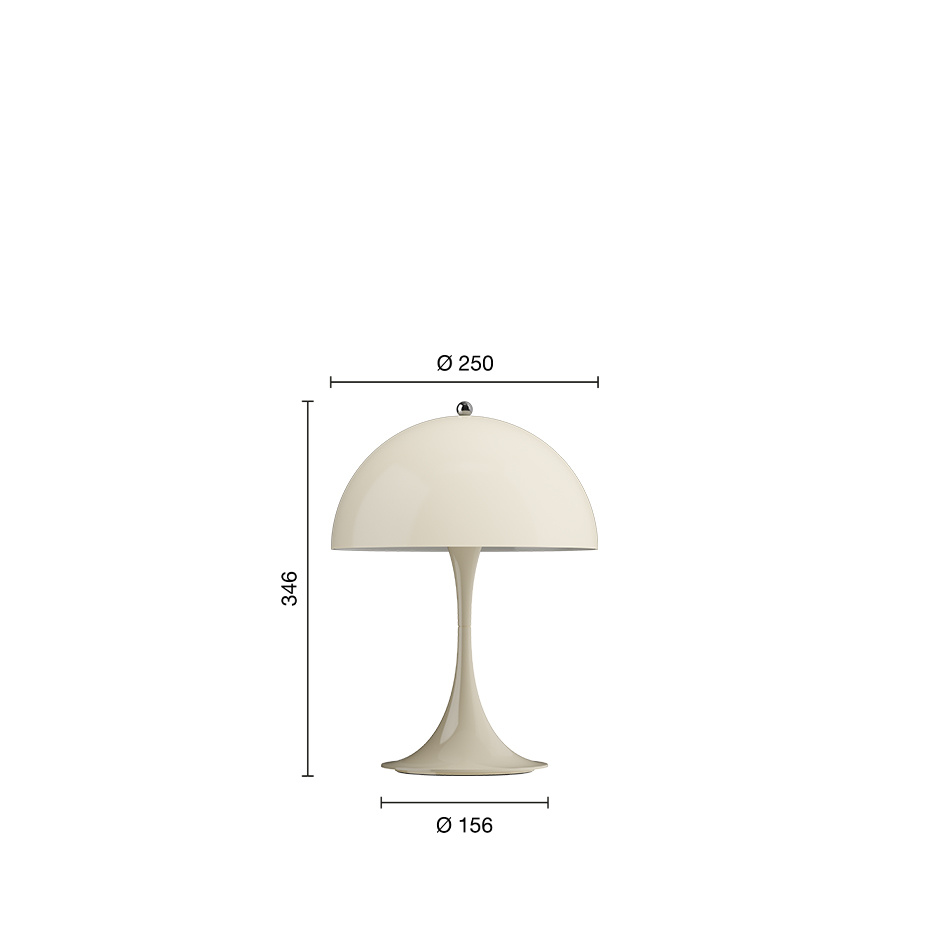 Panthella Ø250 Portable Bordslampa Opal Beige V3