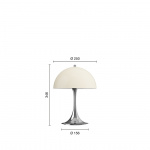 Panthella Ø250 Portable Bordslampa Chrome Opal Beige V3 Panthella Ø250 Portable Bordslampa Chrome Opal Beige V3