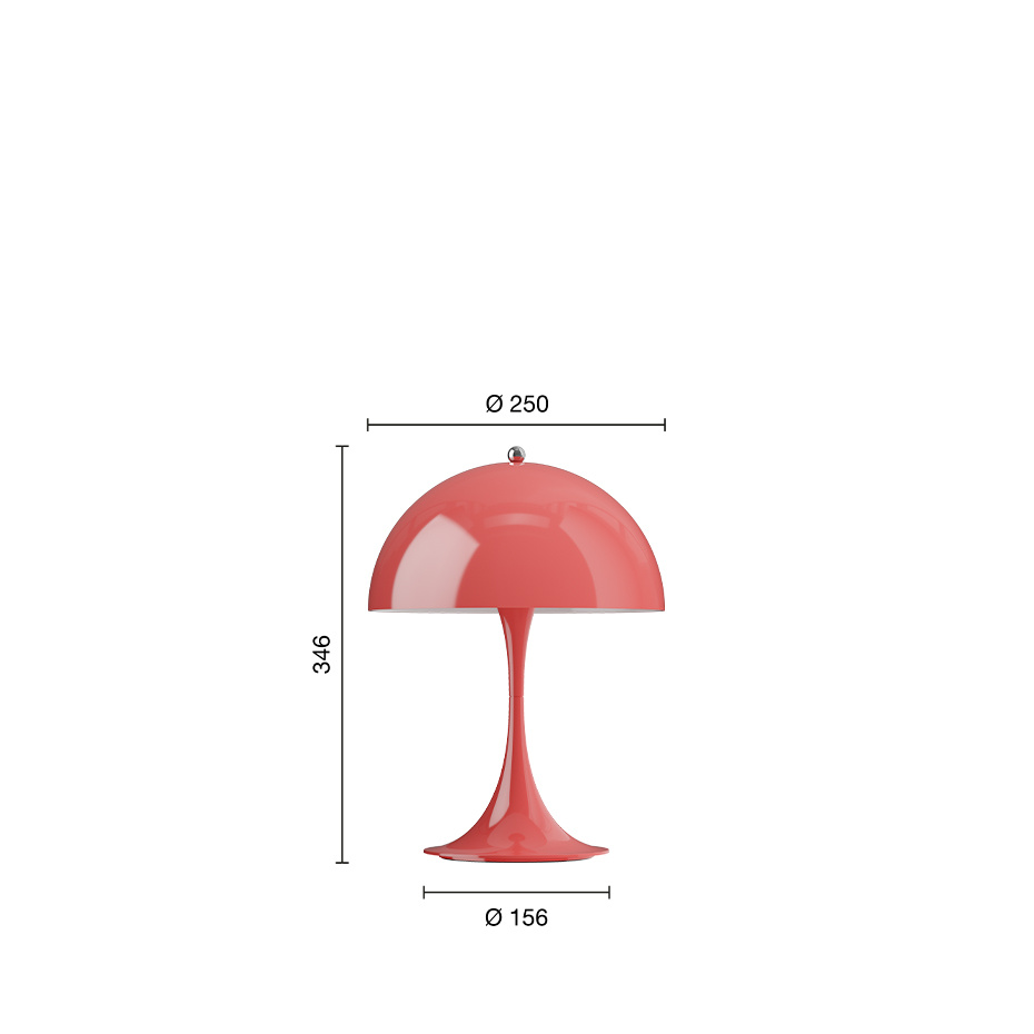 Panthella Ø250 Portable Bordslampa Opaque Coral V3