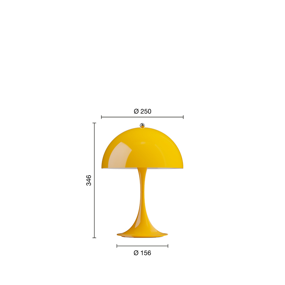 Panthella Ø250 Portable Bordslampa Opaque Yellow V3
