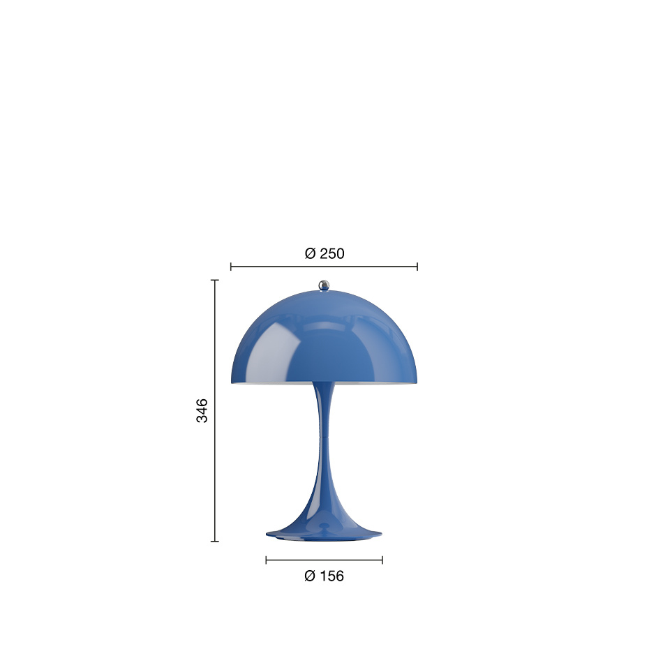 Panthella Ø250 Portable Bordslampa Opaque Indigo Blue V3