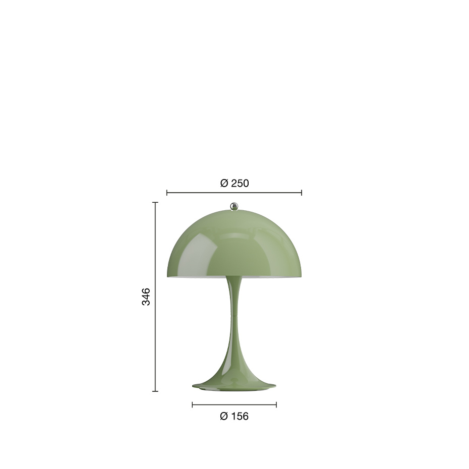 Panthella Ø250 Portable Bordslampa Opaque Moss Green V3