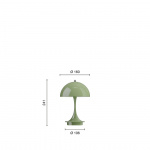 Panthella Ø160 Portable Bordslampa Opaque Moss Green V3 Panthella Ø160 Portable Bordslampa Opaque Moss Green V3