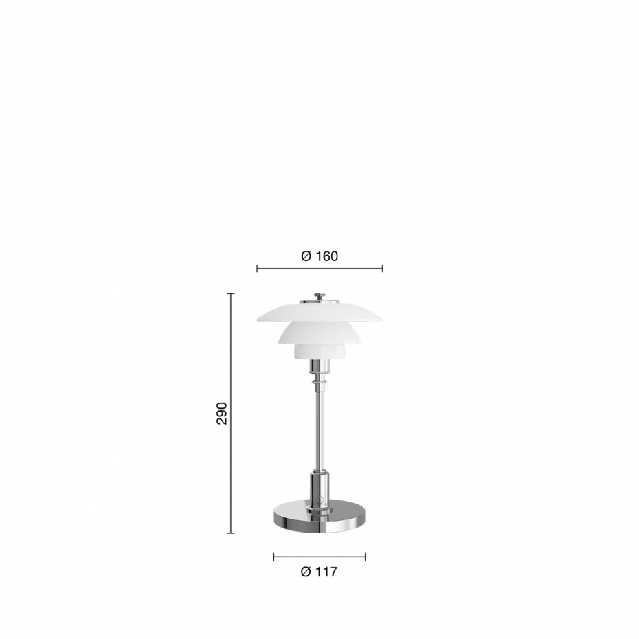 PH 1/1 Portable Bordslampa High Lustre Chrome Plated