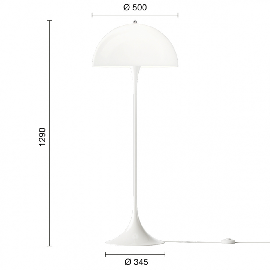 Panthella Ø500 Golvlampa Opal White V3