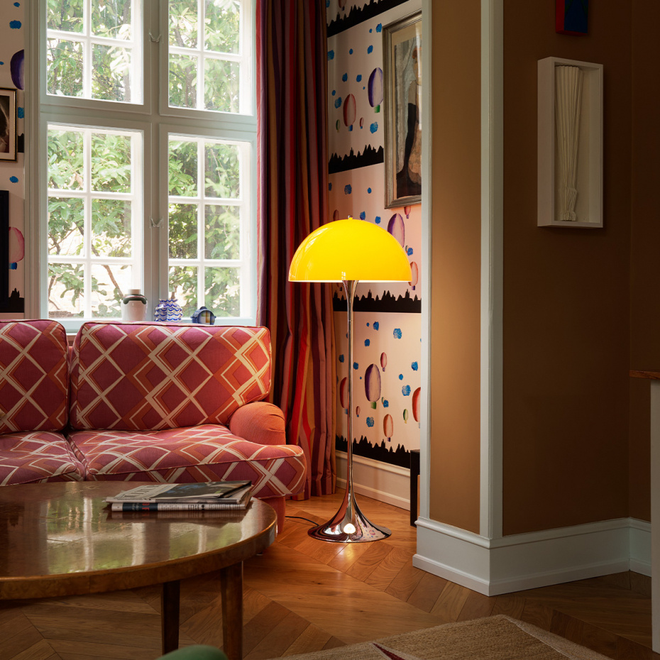Panthella Ø500 Golvlampa Original Opal Orange
