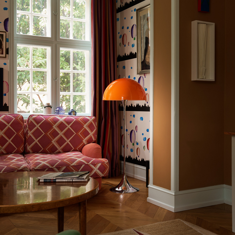 Panthella Ø500 Golvlampa Original Opal Orange