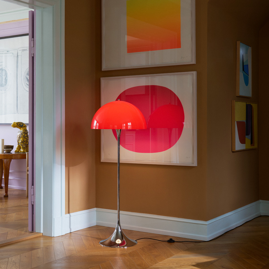 Panthella Ø500 Golvlampa Original Opal Red