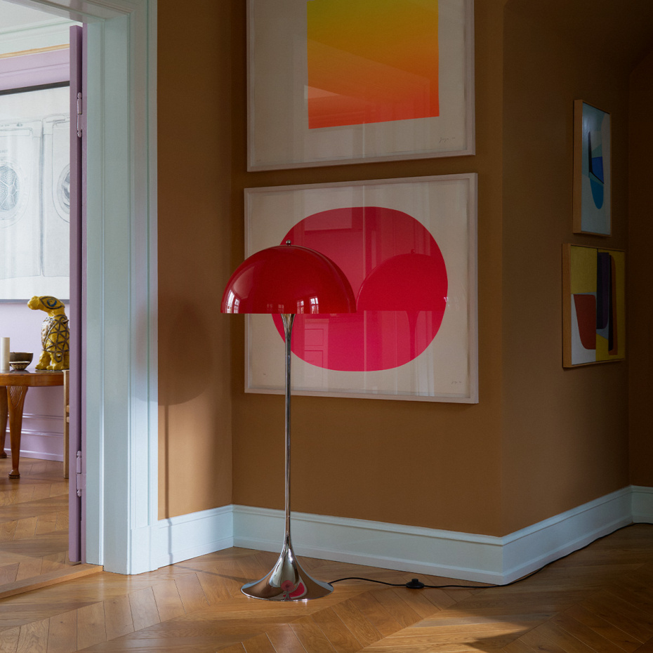 Panthella Ø500 Golvlampa Original Opal Red