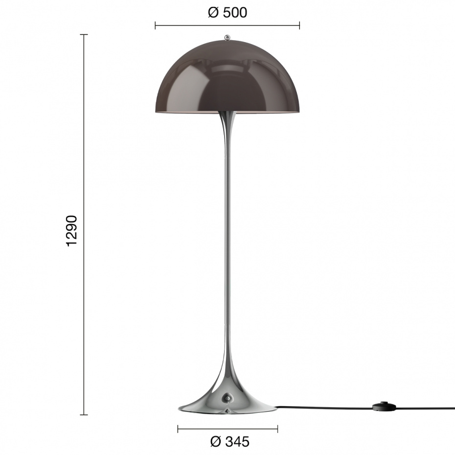 Panthella Ø500 Golvlampa Original Opal Brown