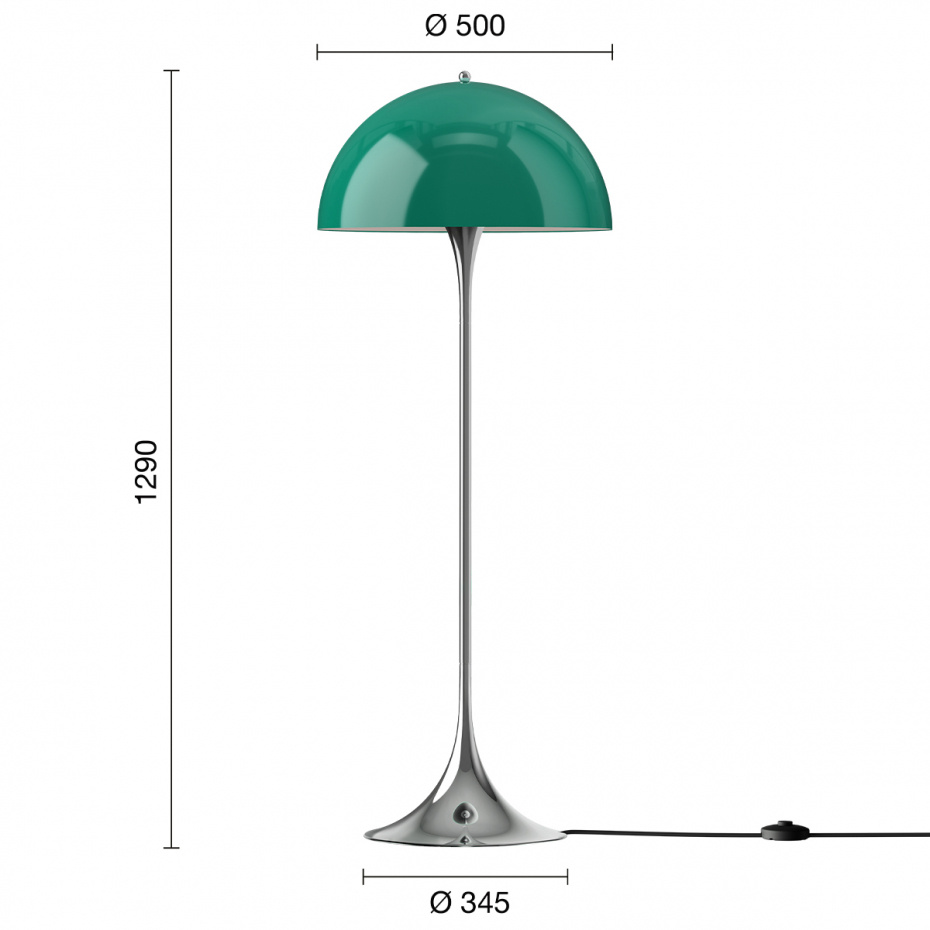 Panthella Ø500 Golvlampa Original Opal Green