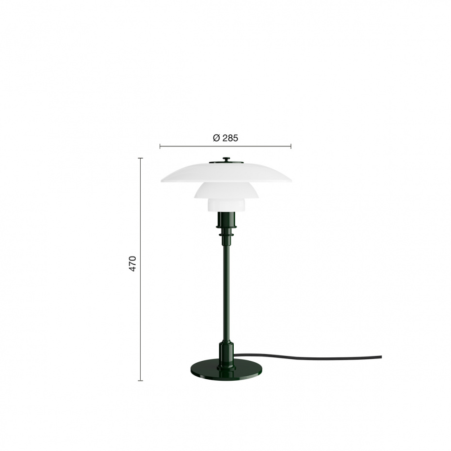 PH 3/2 Bordslampa Glossy Deep Green