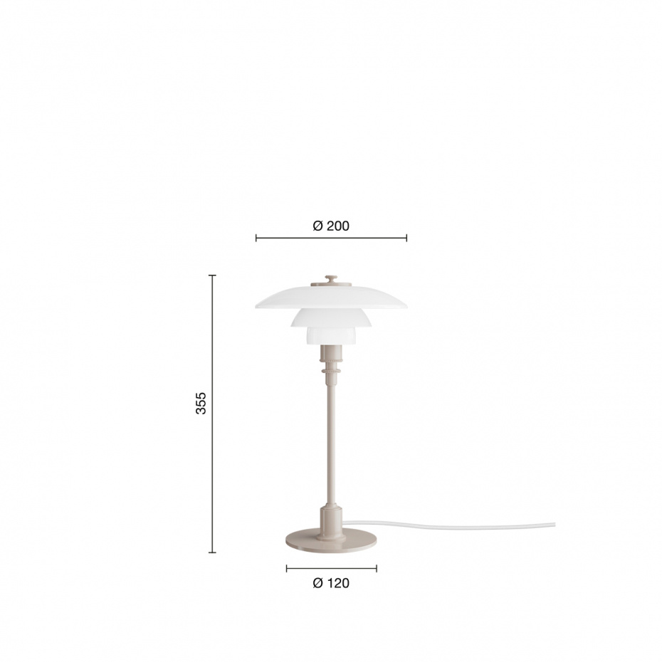 PH 2/1 Bordslampa Glossy Beige