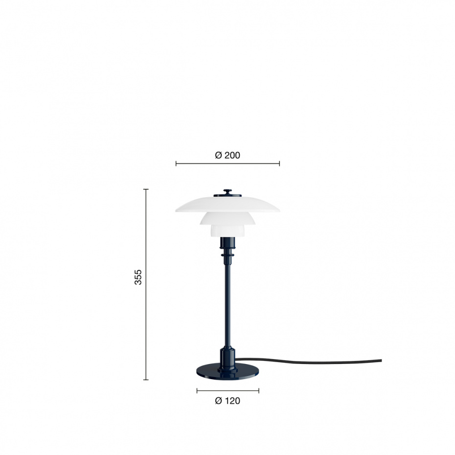 PH 2/1 Bordslampa Glossy Deep Blue