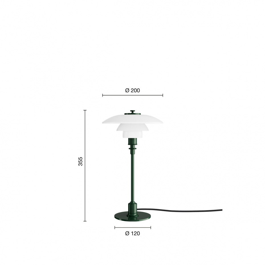 PH 2/1 Bordslampa Glossy Deep Green