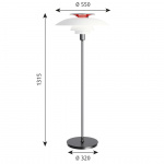 PH 80 Golvlampa White Opal Acryl/Chrome PH 80 Golvlampa White Opal Acryl/Chrome