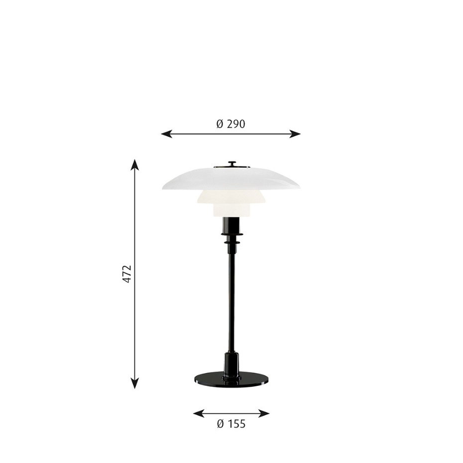 PH 3/2 Bordslampa Metalized Black