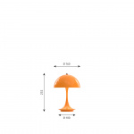 Panthella 160 Portable Metal Bordslampa Orange V2