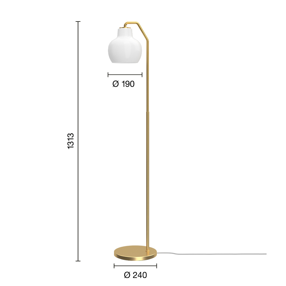 VL Ring Crown Golvlampa Brass/Opal Glass
