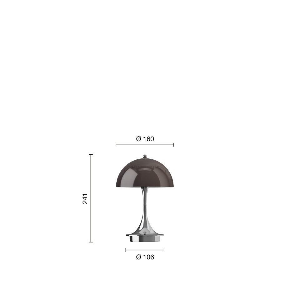 Panthella Ø160 Portable Bordslampa Original Opal Brown V3