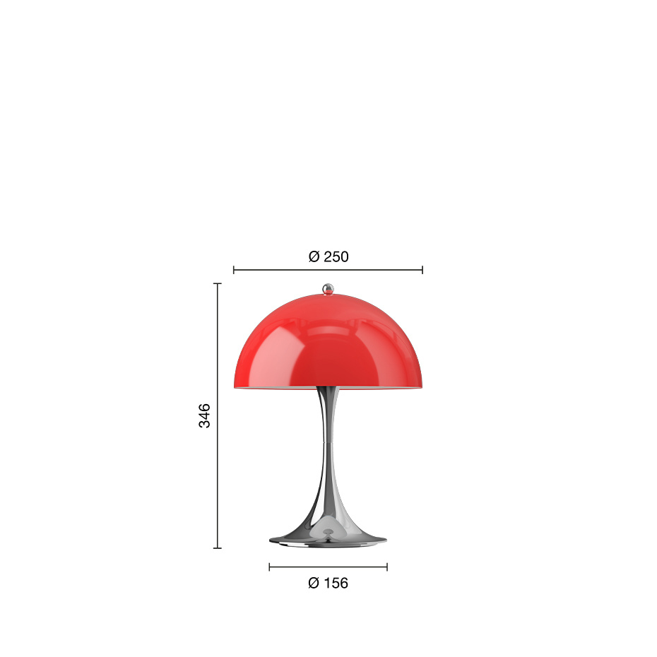 Panthella Ø250 Portable Bordslampa Original Opal Red V3