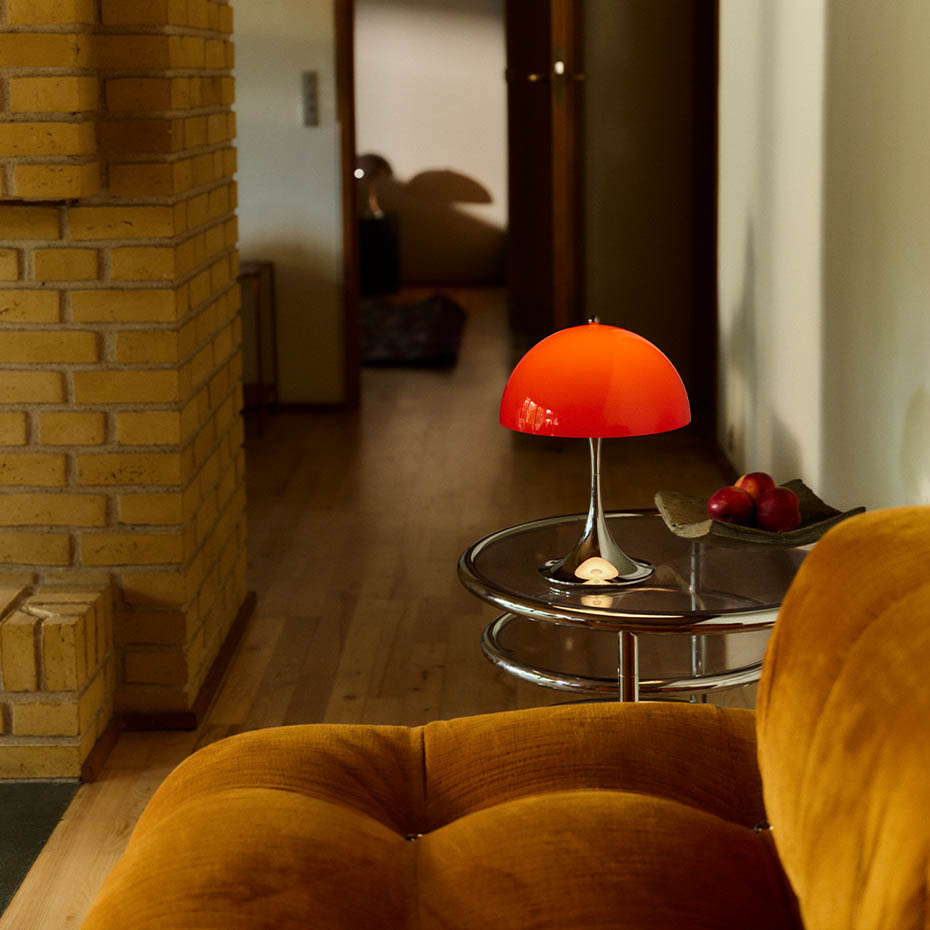 Panthella Ø250 Portable Bordslampa Original Opal Red V3