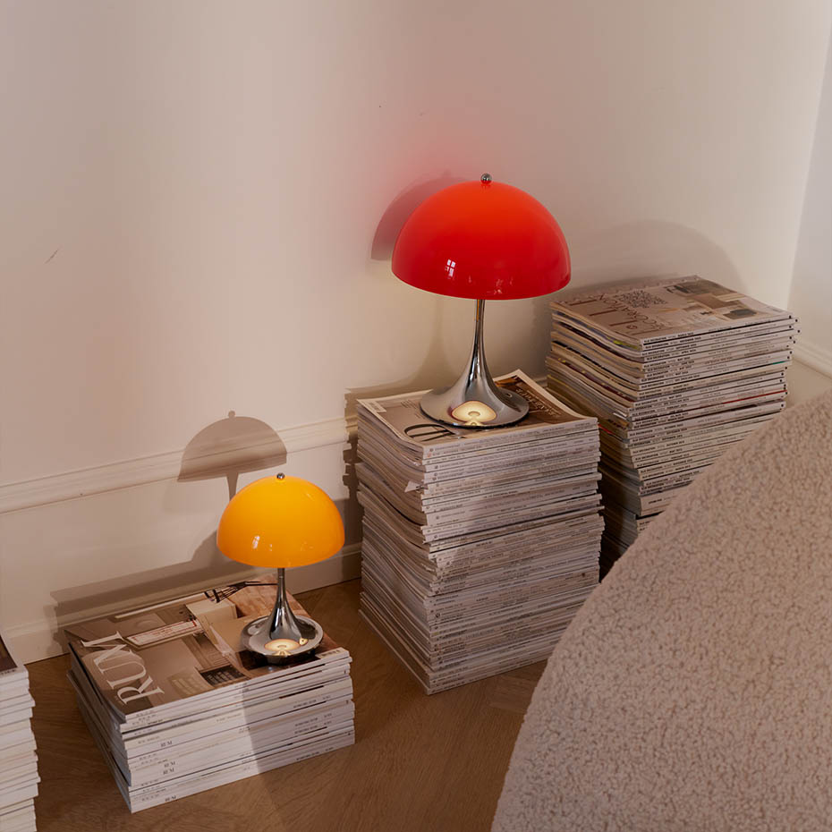 Panthella Ø250 Portable Bordslampa Original Opal Red V3