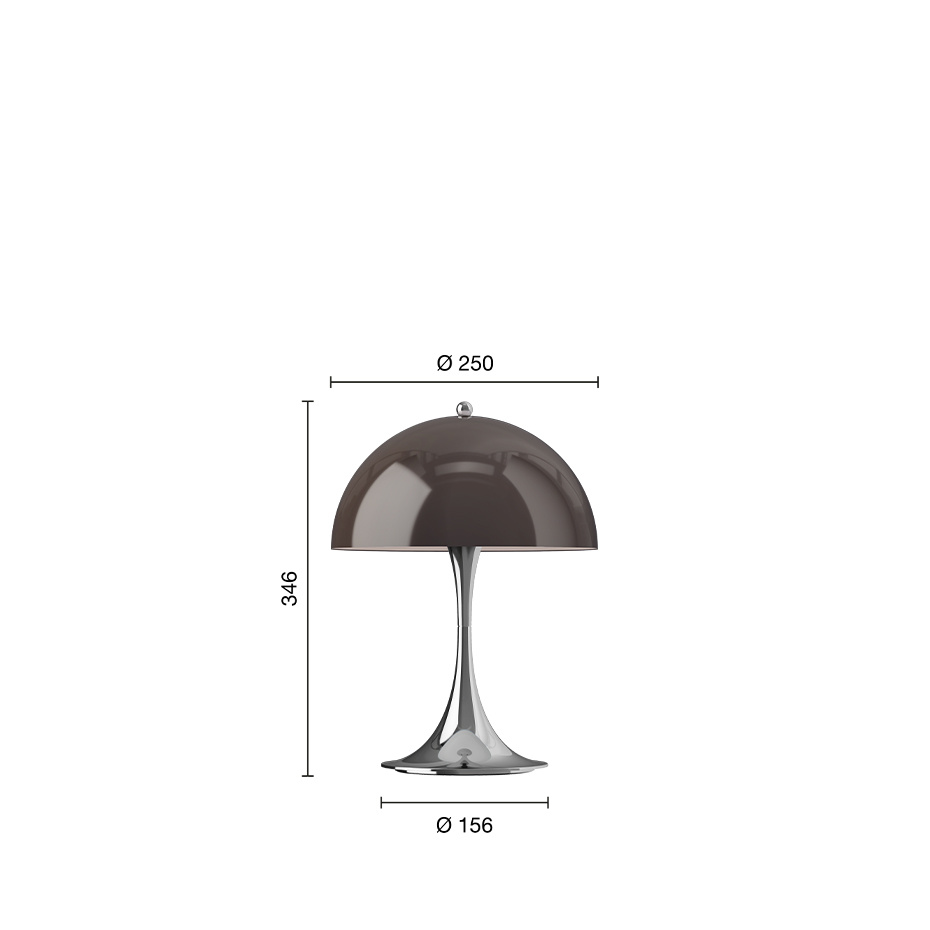 Panthella Ø250 Portable Bordslampa Original Opal Brown V3