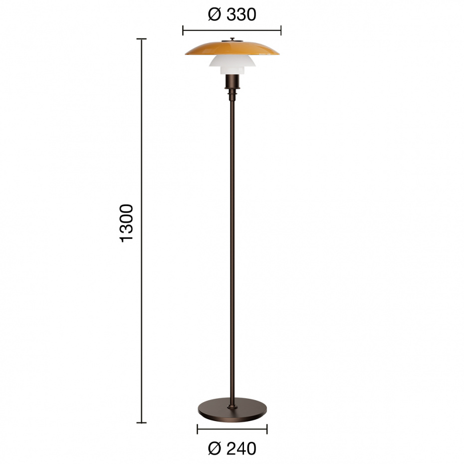 PH 3½-2½ Golvlampa Centenary Edition Amber/Opal White