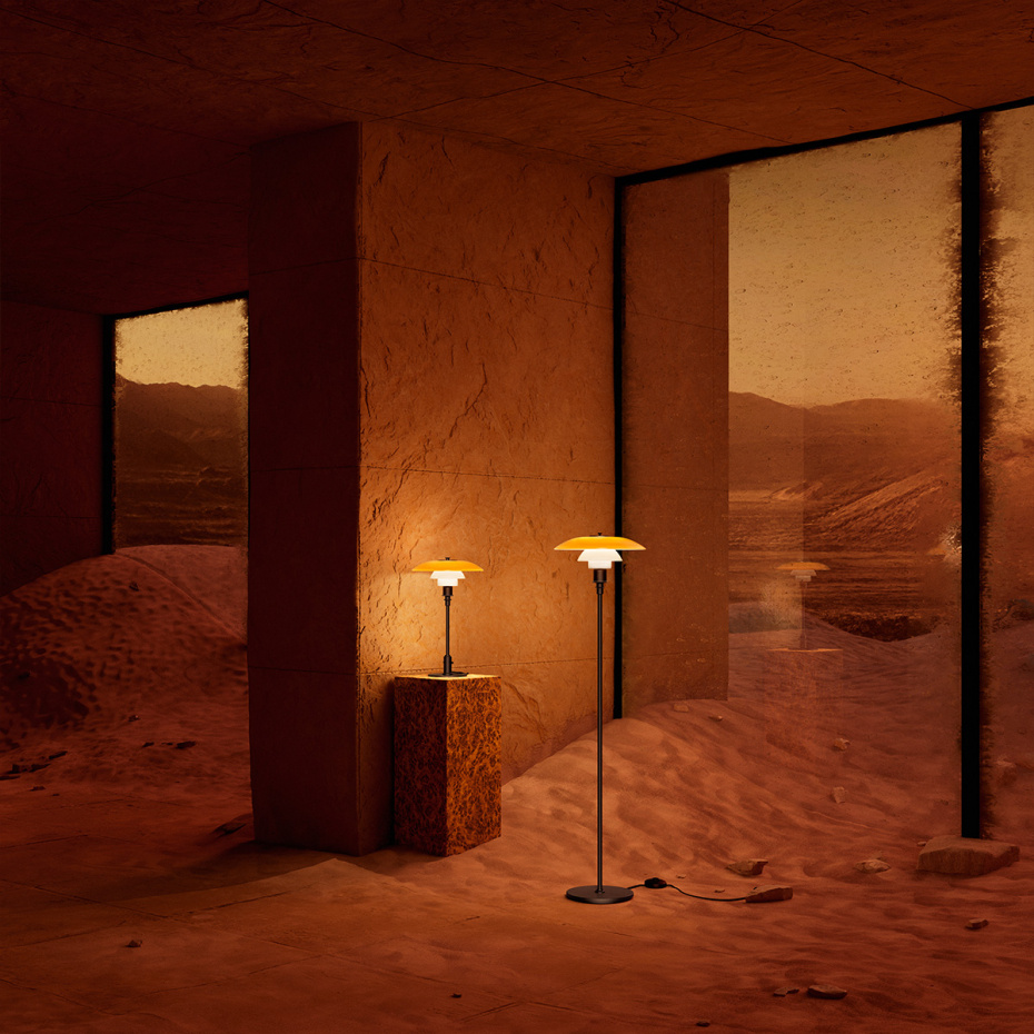 PH 3½-2½ Golvlampa Centenary Edition Amber/Opal White