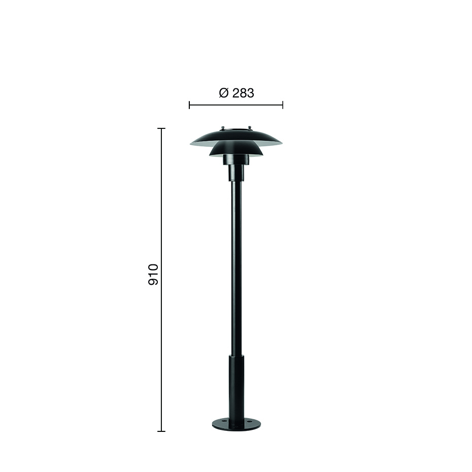 PH 3-2½ Pollare 910 Black Med Fotplatta V2