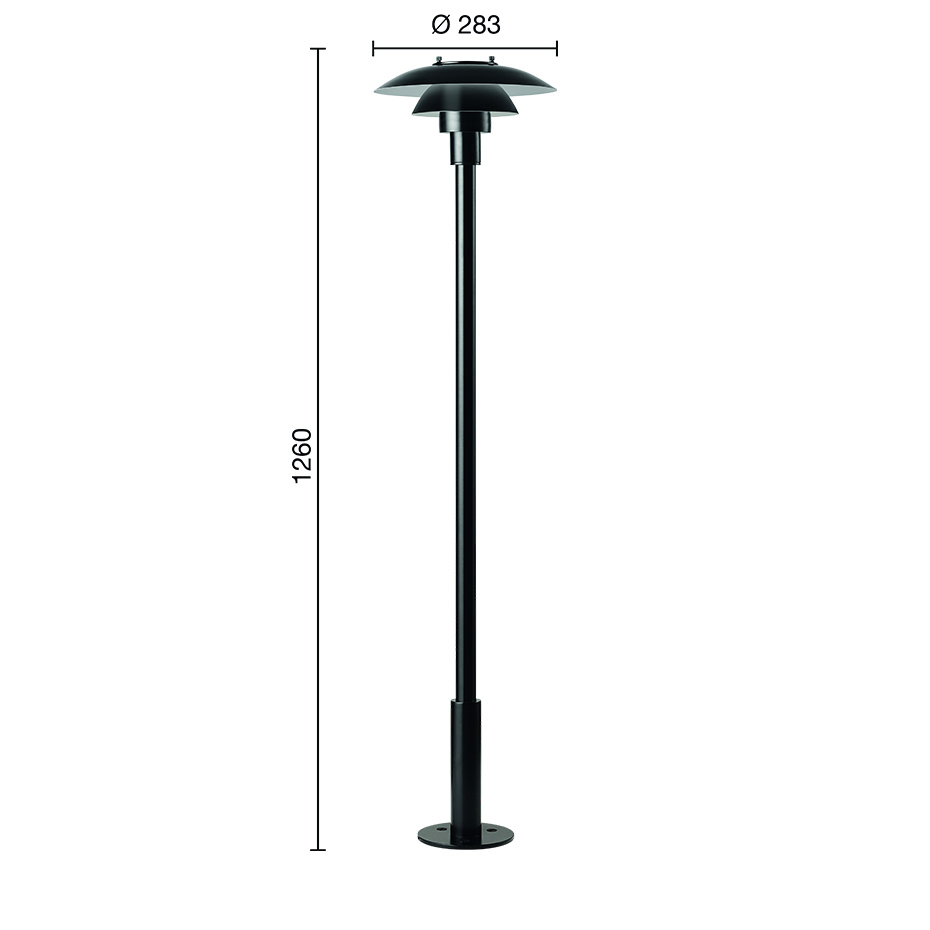 PH 3-2½ Pollare 1260 Black Med Fotplatta V2