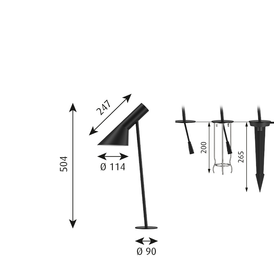 AJ Garden Pollare Short Black Med Ankarfäste
