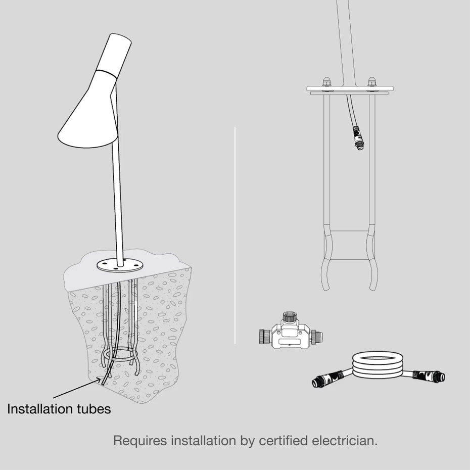 AJ Garden Pollare Long Black Med Ankarfäste
