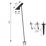 AJ Garden Pollare Long Black Med Jordspett AJ Garden Pollare Long Black Med Jordspett