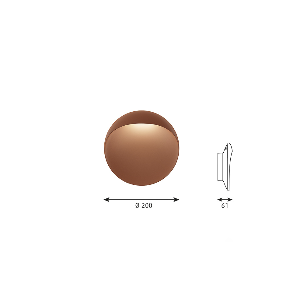 Flindt Ø200 Vägglampa Corten