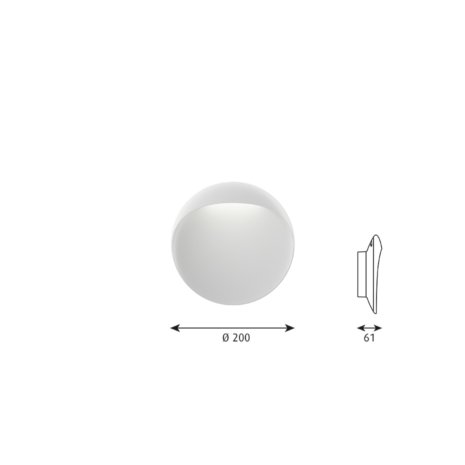 Flindt Ø200 Vägglampa White