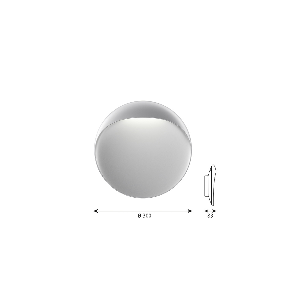 Flindt Ø300 Vägglampa Aluminium