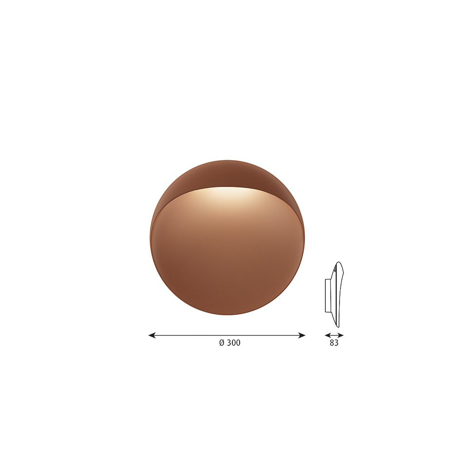 Flindt Ø300 Vägglampa Corten