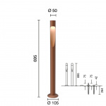 Flindt Garden Pollare Long Corten Med Fotplatta Flindt Garden Pollare Long Corten Med Fotplatta